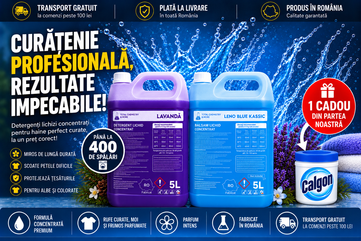 PACHET 5L DETERGENT + 5L BALSAM RUFE + 1 Cadou